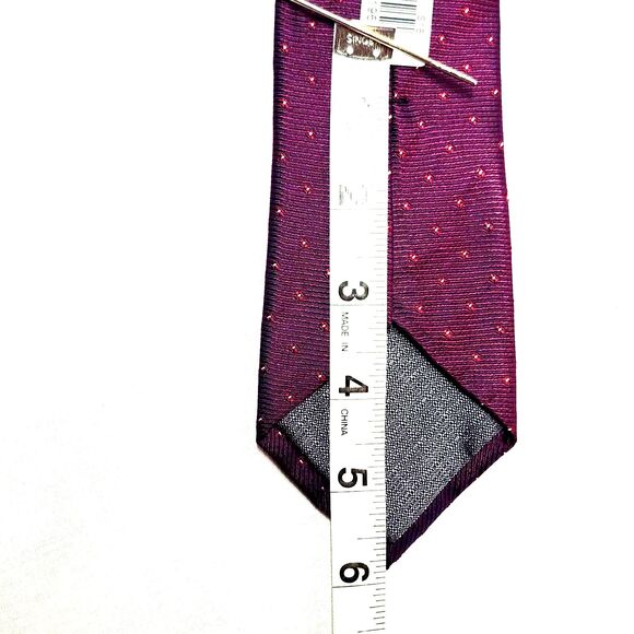 Kenneth Cole Awearness Silk Men's Tie Burgundy Geometric Size X-Long NEW - Picture 7 of 16